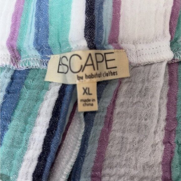 Habitat Escape Awning Stripe Cabana Pants Palm 65130 Women’s XL Vacation Cruise - Picture 2 of 11